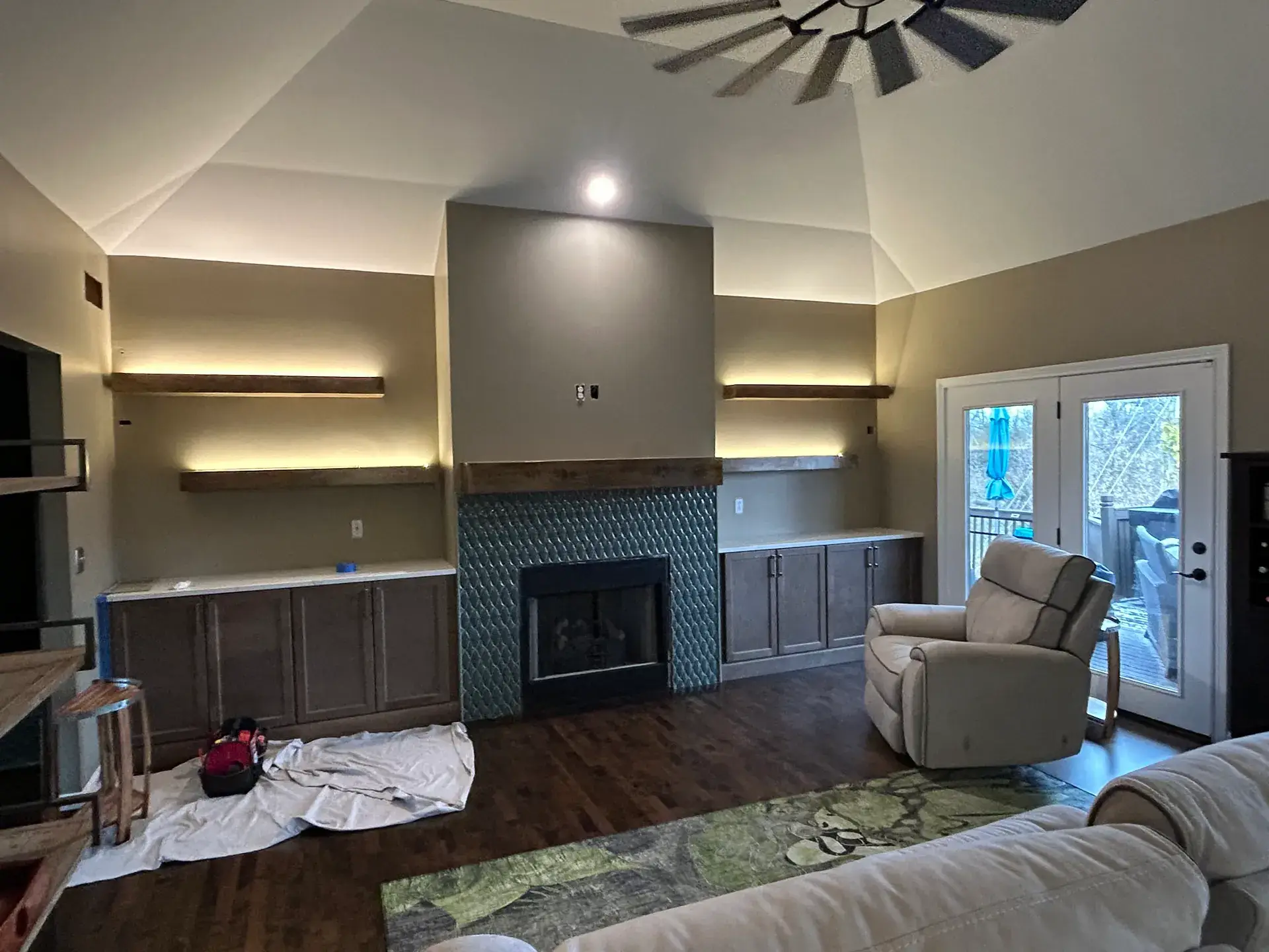 Family room renovation, after